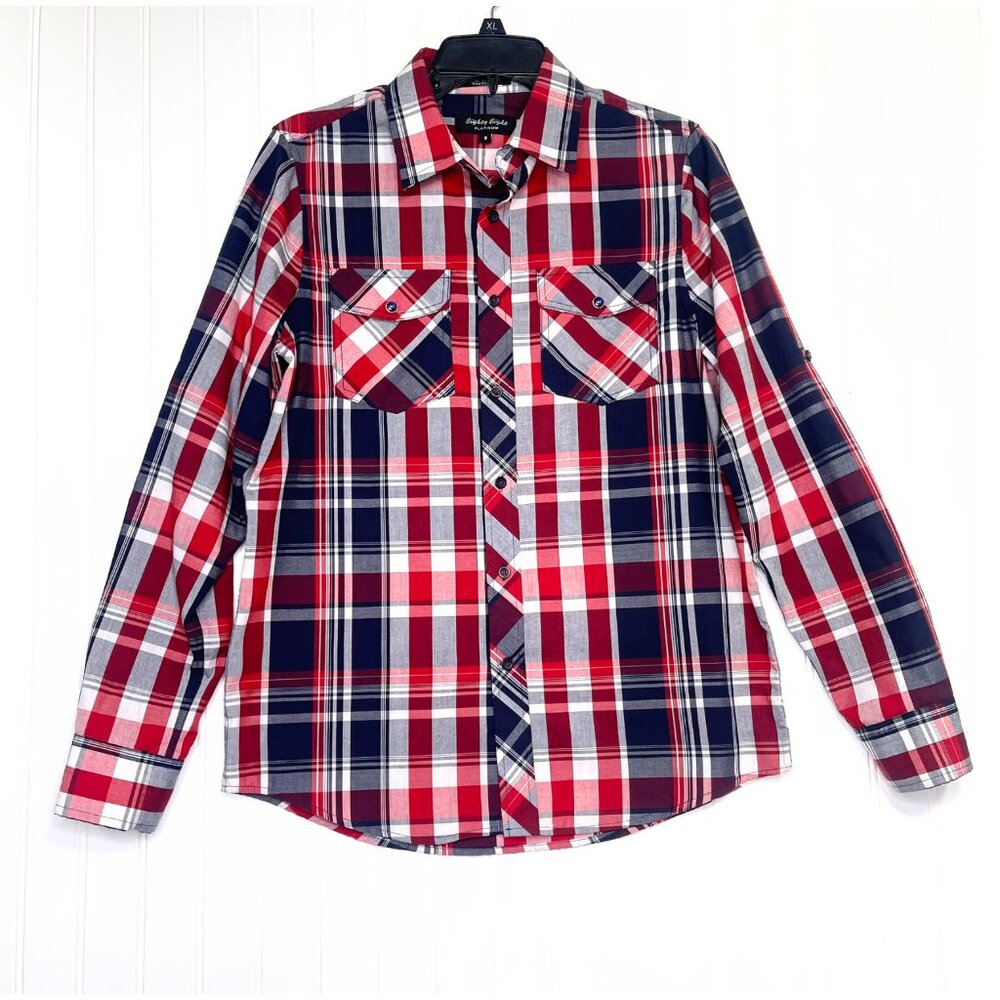 Eighty Eight - Platinum Plaid Casual Button Down Size Small